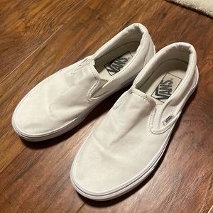 VANS White Slip Ons Size 7 Womens